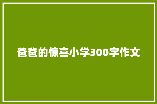 爸爸的惊喜小学300字作文