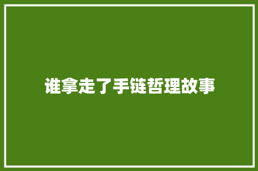 谁拿走了手链哲理故事