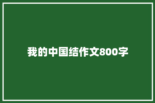 我的中国结作文800字