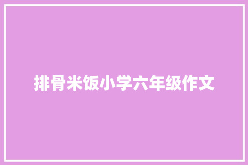 排骨米饭小学六年级作文