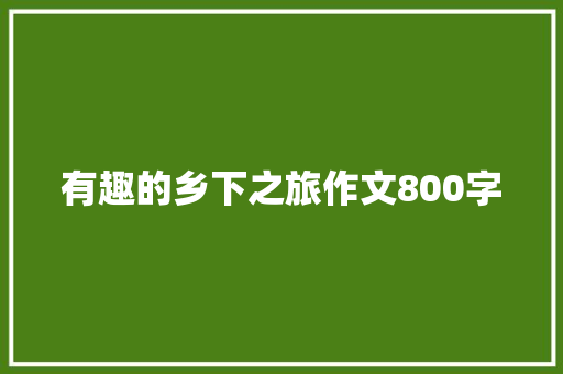 有趣的乡下之旅作文800字