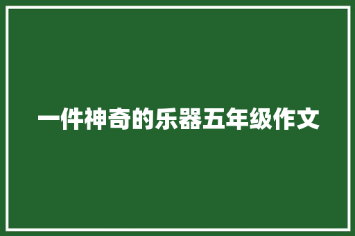 一件神奇的乐器五年级作文