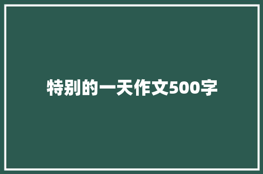 特别的一天作文500字