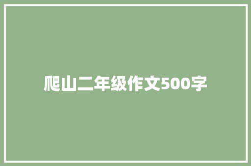 爬山二年级作文500字