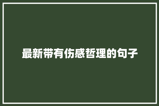 最新带有伤感哲理的句子 演讲稿范文