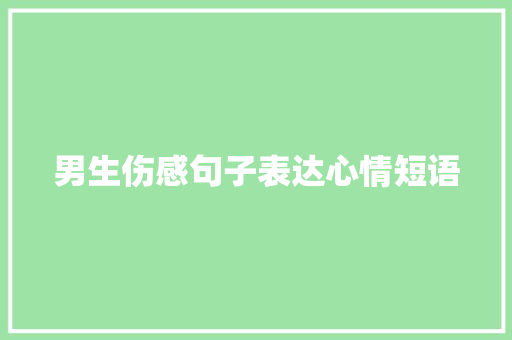 男生伤感句子表达心情短语