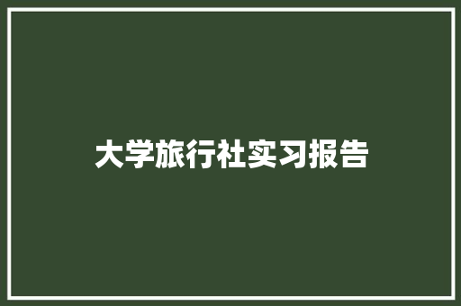 大学旅行社实习报告