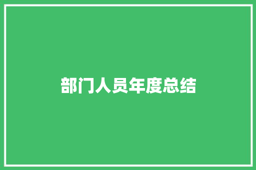 部门人员年度总结