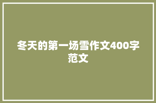 冬天的第一场雪作文400字范文