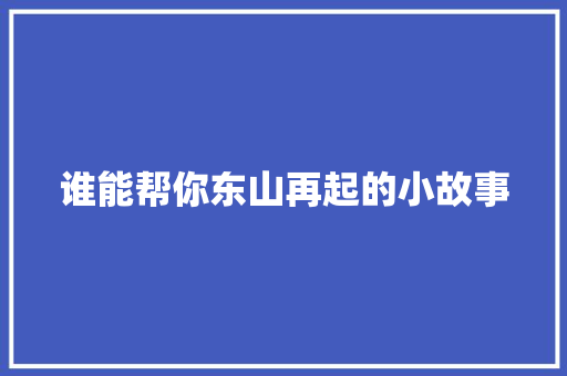 谁能帮你东山再起的小故事