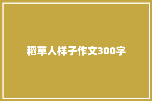 稻草人样子作文300字