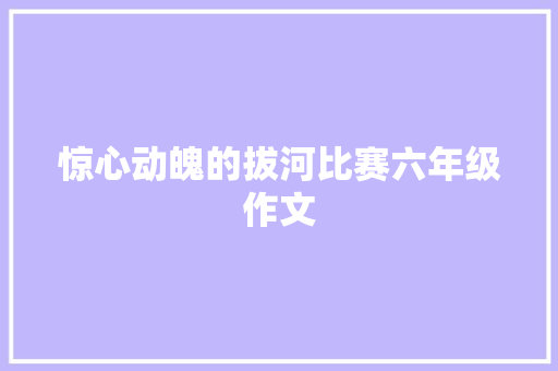 惊心动魄的拔河比赛六年级作文 工作总结范文