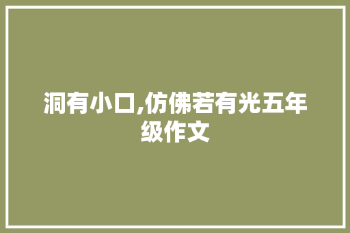 洞有小口,仿佛若有光五年级作文