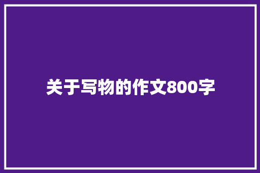 关于写物的作文800字