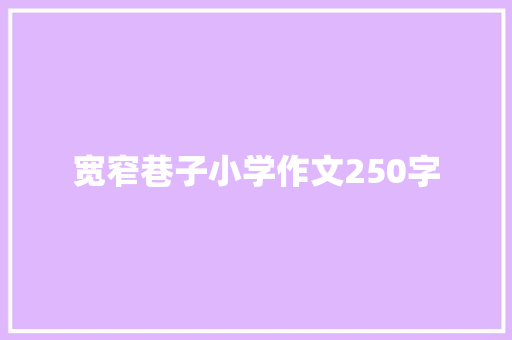 宽窄巷子小学作文250字