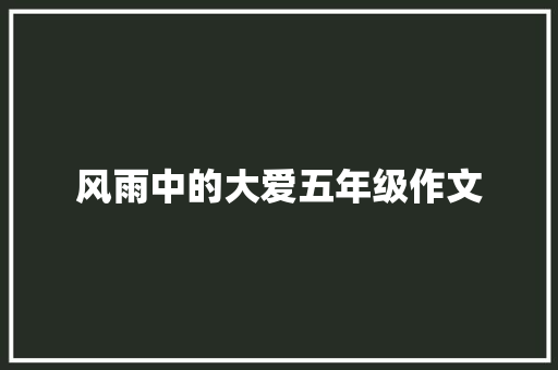 风雨中的大爱五年级作文