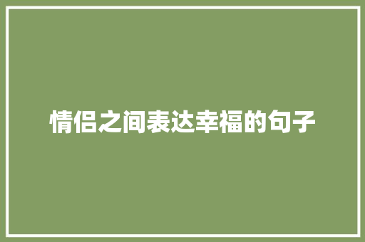 情侣之间表达幸福的句子 学术范文