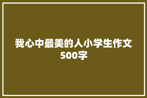 我心中最美的人小学生作文500字