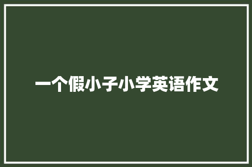 一个假小子小学英语作文