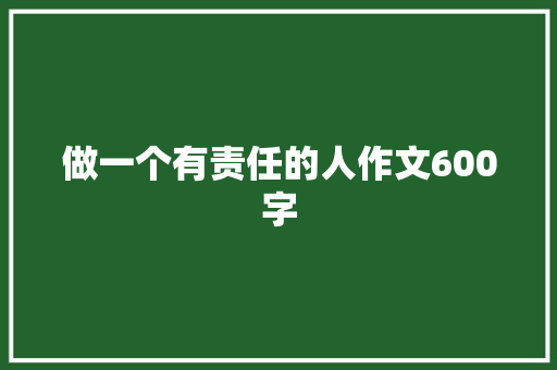 做一个有责任的人作文600字 申请书范文