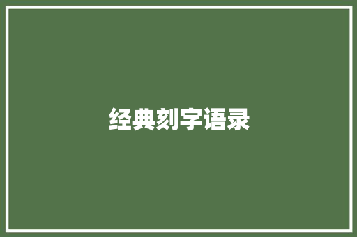 经典刻字语录