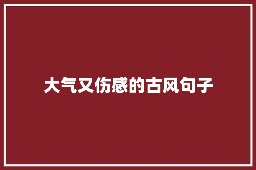 大气又伤感的古风句子