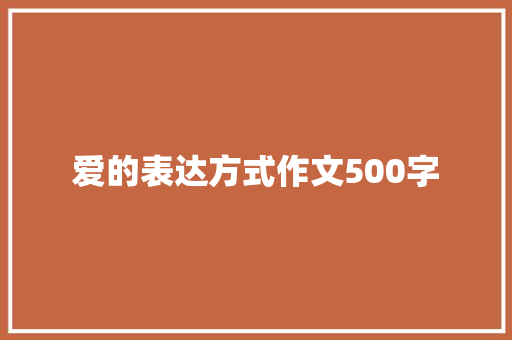 爱的表达方式作文500字