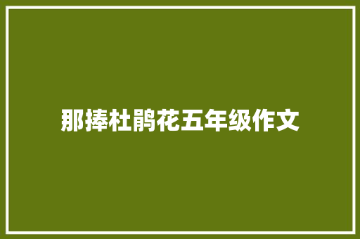 那捧杜鹃花五年级作文