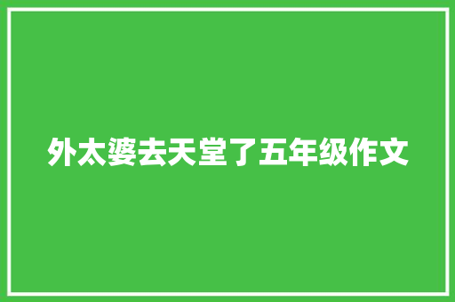 外太婆去天堂了五年级作文