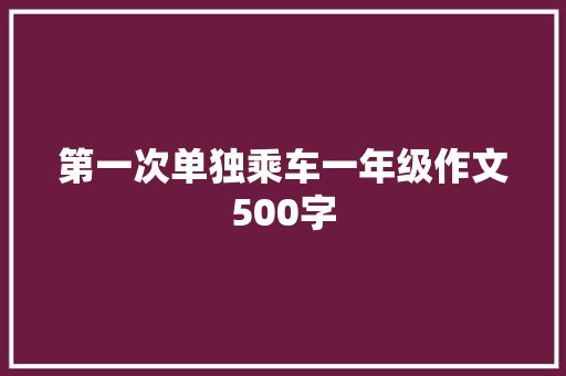 第一次单独乘车一年级作文500字