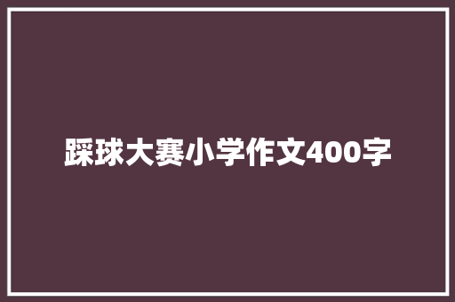 踩球大赛小学作文400字