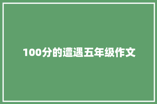 100分的遭遇五年级作文