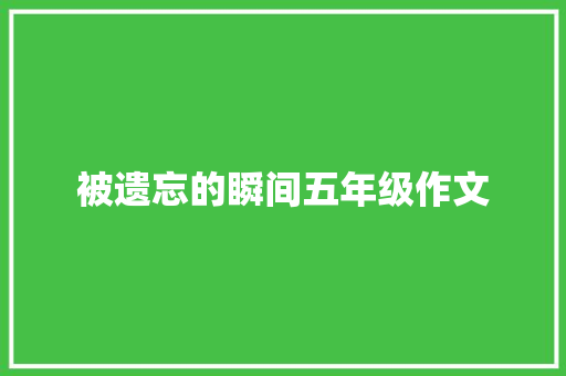 被遗忘的瞬间五年级作文 商务邮件范文