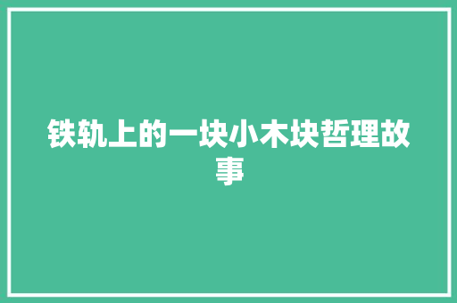 铁轨上的一块小木块哲理故事