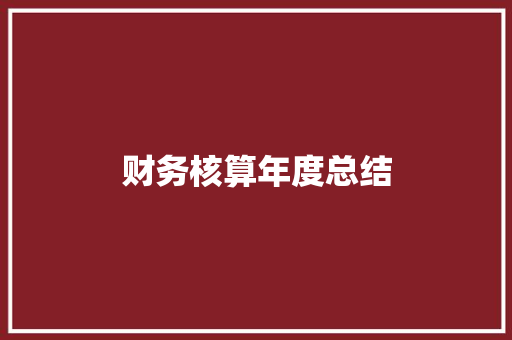 财务核算年度总结 申请书范文