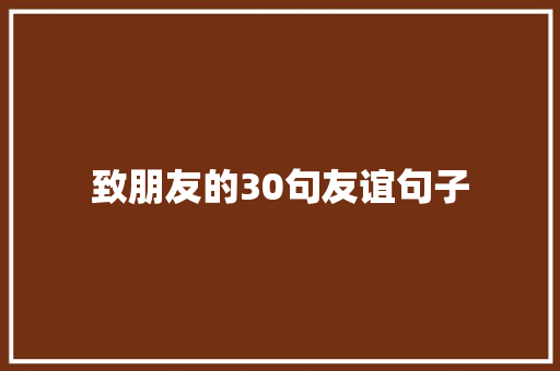 致朋友的30句友谊句子 演讲稿范文