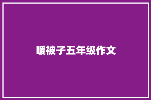 暖被子五年级作文