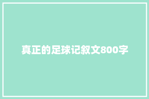 真正的足球记叙文800字