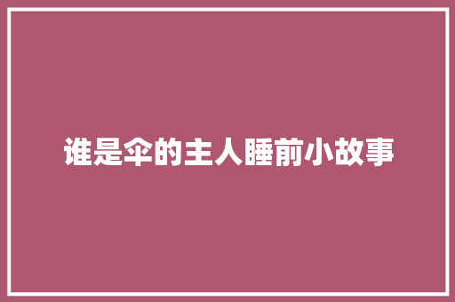 谁是伞的主人睡前小故事