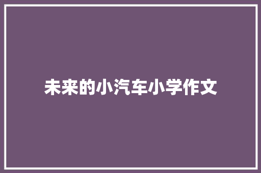 未来的小汽车小学作文