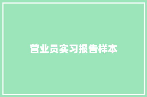 营业员实习报告样本 学术范文