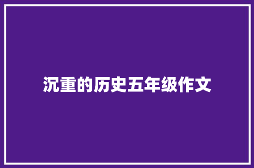 沉重的历史五年级作文