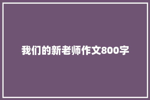 我们的新老师作文800字