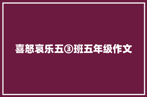 喜怒哀乐五③班五年级作文