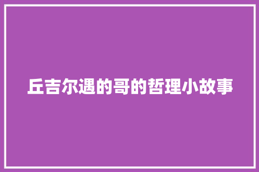 丘吉尔遇的哥的哲理小故事