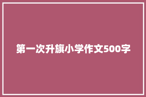 第一次升旗小学作文500字