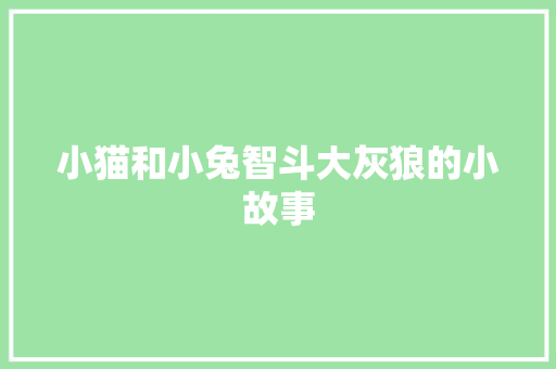 小猫和小兔智斗大灰狼的小故事