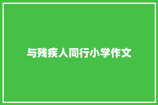 与残疾人同行小学作文