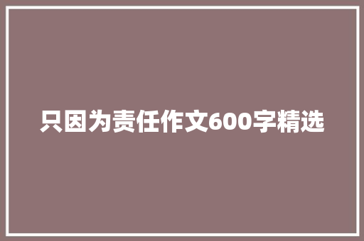 只因为责任作文600字精选