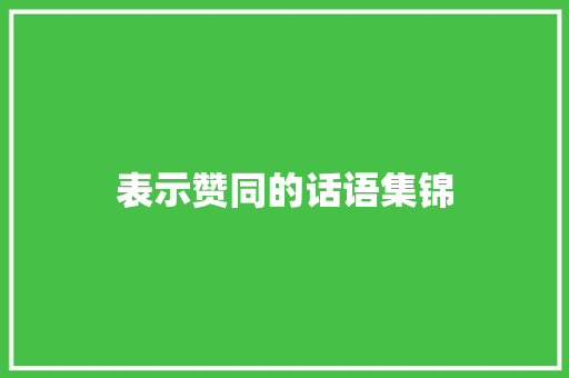 表示赞同的话语集锦